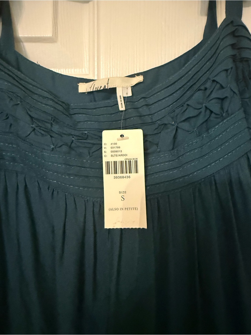 Floreat Teal Blue Pleated Bodice Dress - Picture 6 of 6